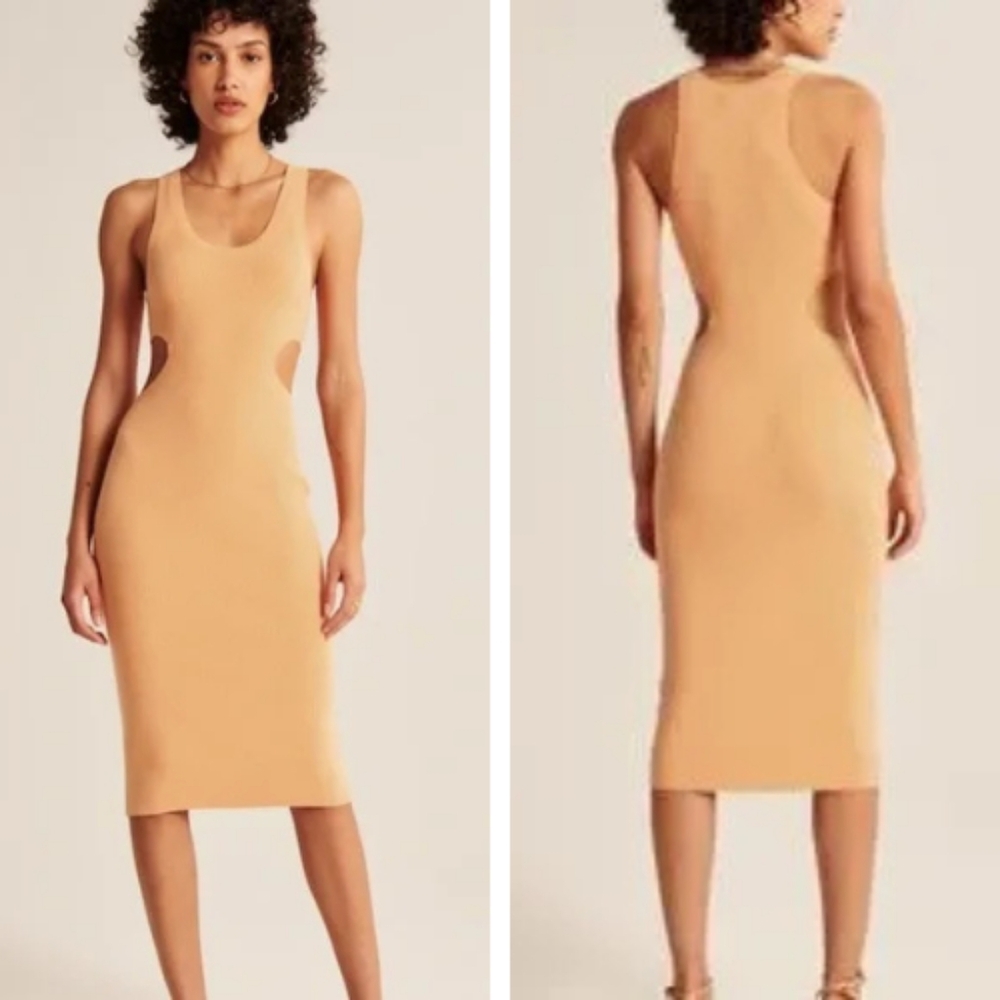 EUC Abercrombie & Fitch Side Cut Out Orange Dress Size Small